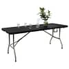 Bolero Centre Folding Black Table - 1.8m Long