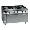Fagor 900 Series 6 Burner Natural Gas Cooktop with Gas Oven and Neutral Cabinet - CG9-61H - KW Commercial Kitchen