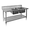 Modular System Double Right Sink Bench with Pot Undershelf - DSB6-1800R/A - KW Commercial Kitchen