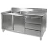 FED DSC-1800L-H All-Stainless Kitchen Cabinet with Sinks