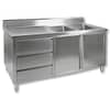 FED DSC-1800R-H Multipurpose Sink Cabinet with Double Sinks and Storage