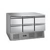 6 drawers S/S Compact Workbench Fridge - GNS1300-6D