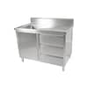 FED SC-6-1200L-H Stainless Steel Cabinet with Left Sink