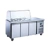 FED-X Three Door Salad Prep Fridge with Curve Glass Top - XTHP3100SALGC - KW Commercial Kitchen