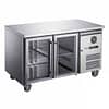 FED-X Two Glass Door Bench Fridge Stainless Steel - XUB7C13G2V - KW Commercial Kitchen