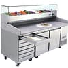Atosa EPF3480 Two-Door Pizza Table Fridge with Drawers – 2010mm