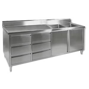 FED DSC-2100R-H Kitchen Tidy Cabinet with Double Sinks