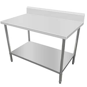 Kitchen Knock Stainless Steel Splashback Work Bench with Timber Layer 1200x600mm