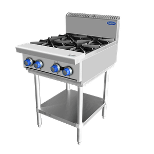 CookRite AT80G4B-F-LPG 4 Burner Commercial Gas Cooktop with Stand