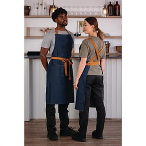 Southside X-Cross Back Apron Blue Denim D984