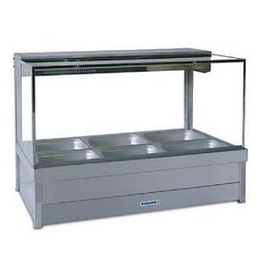 Roband S23RD Double Row Square Glass Hot Foodbar with Rear Roller Doors