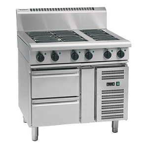 alt="Waldorf RN8603E-RB Electric Cooktop with Refrigerated Base - 900mm Commercial Unit"