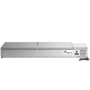 alt="FED-X XVRX1800-380S Salad Bench with Stainless Steel Lids"