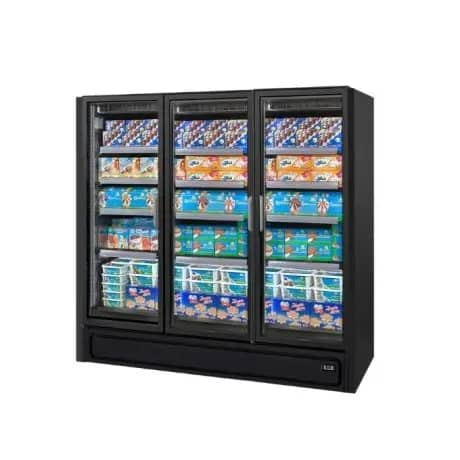 Image of How Can Display Freezer Be Used As An Effective Marketing Tool in Bars and Cafes? | KW Commercial Kitchen Bonnet Névé EcoVert Black Supermarket Display Commercial Freezer