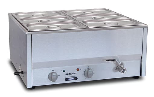 Roband BM4C Hot Counter Top Bain Marie - 6 x 1/3 GN Pans Included