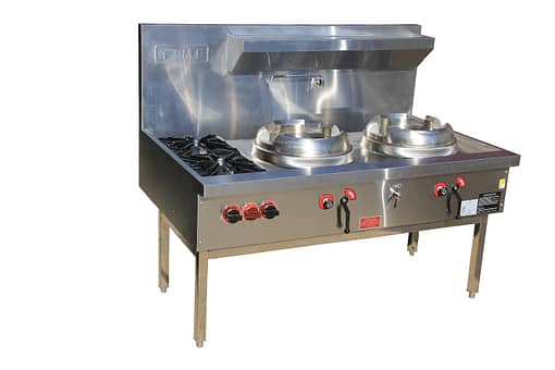 Time Commercial Gas Double wok with Two Burner Cooktop CWS-T2B2