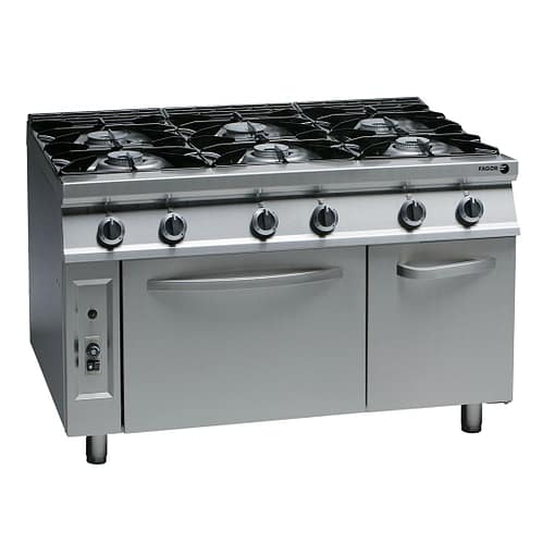 Fagor 900 Series 6 Burner Natural Gas Cooktop with Gas Oven and Neutral Cabinet - CG9-61H