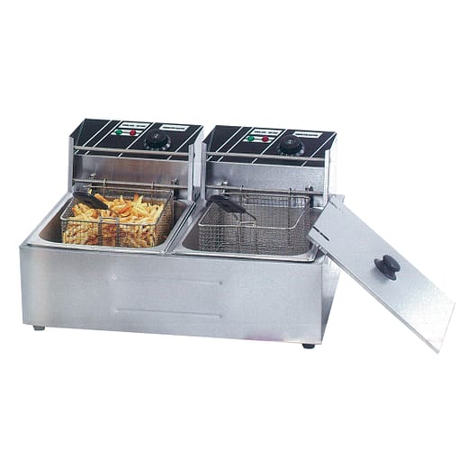 Benchstar TEF-82KW Double Tank Electric Fryer – 12L Stainless Steel