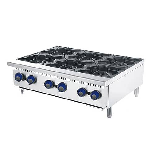 CookRite Commercial Gas Cooktop - 6 Burner, Heavy-Duty - ATHP-36-6-NG