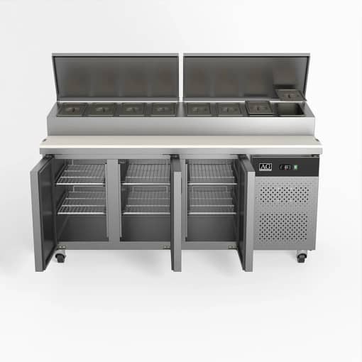 3 Door Saladette with 1/3 GN trays x 8