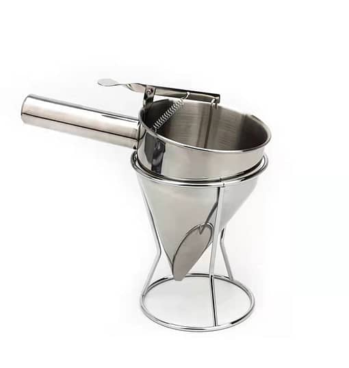 Kitchen Knock Batter Dispenser with Stand - Stainless Steel for Pancakes & More