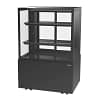 Airex AXR.FDFSSQ.09 Freestanding Refrigerated Square Food Display 900mm | Black Square Food Showcase | 2°C–5°C | 3 Tier