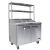 Atosa MSF8302OS 2-Door Sandwich Prep Fridge showcasing overshelf and durable stainless steel build, ideal for quick meal prep.