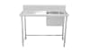 Kitchen Knock 424519 stainless steel single sink bench with right inlet, ideal for dishwashing areas and commercial kitchens