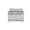 CookRite AT80G8B-O commercial 8 burner gas cooktop with static oven, compatible with LPG and natural gas