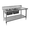 FED DSB6-1800L/A Double Left Sink Bench with Pot Undershelf