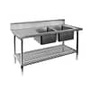 FED DSB7-2400R/A Double Right Sink Bench with Pot Undershelf