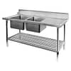 DSBD7-2400L/A Left Inlet Double Sink Dishwasher Bench