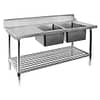 DSBD7-2400R/A Right Inlet Double Sink Dishwasher Bench