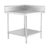 Stainless Steel Corner Workbench with Splashback & Undershelf - WBCB7-0700/A