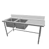 Kitchen Knock Stainless Steel Right Double Sink Bench Dishwasher Inlet