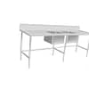 Kitchen Knock Full Stainless Steel Double Sink Bench Leg Brace Right 2100x600mm