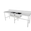 Kitchen Knock Full Stainless Steel Double Sink Bench Leg Brace Right 2400x600mm
