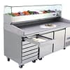 Atosa EPF3480 Two-Door Pizza Table Fridge with Drawers – 2010mm