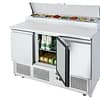 Atosa ESL3853 3-Door Open Top Saladette Fridge with Stainless Steel Prep Area - 1365mm