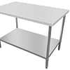 Kitchen Knock Stainless Steel Work Bench with Timber Layer Flat 400x800mm