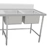 Kitchen Knock Stainless Steel Double Sink Dishwasher Bench Left Inlet 1200x700mm