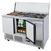 Atosa ESL3850 3-Door Sliding Lid Saladette Fridge with Stainless Steel Top - 1365mm