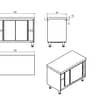KK Stainless Steel Sliding Door Workbench Cabinet – 424530 / 424531 / 424532 - 1200 x 600