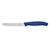 Victorinox Swiss-Made Wavy Edge Steak and Tomato Knife - Blue 110mm
