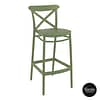 Commercial Grade Olive Green Cross Barstool 75 - Heavy Duty Bar Stool by Siesta, Turkey - KW Commercial Kitchen