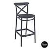 Commercial Grade Anthracite Cross Barstool 75 - Heavy Duty Bar Stool by Siesta, Turkey - KW Commercial Kitchen