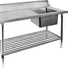 2NDs: Right Inlet Single Sink Dishwasher Bench SBBD-7-1800R