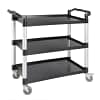Kitchen Knock Black 3 Tier Polypropylene Mobile Trolley Large – 1000x500x980mm - KW Commercial Kitchen