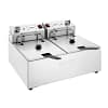 Apuro CU624-A Double Tank Fryer with Timer and Stainless Steel Build