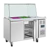 Polar U-Series GN Counter Saladette with Square Sneeze Guard - 2 Door